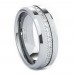 Men's Tungsten Wedding Bands with Cubic Zirconia Eternity Ring 8 mm